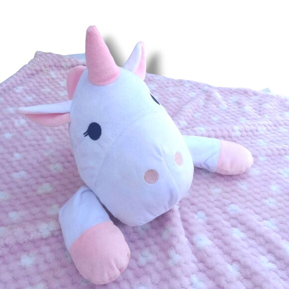 Sam Salem & Son Pink Unicorn Lovey Security Blanket-Minky Fabric-Soft-30"x30" - Picture 1 of 10